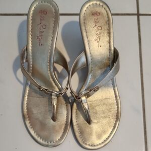 Metallic Gold Women's Thong Sandals